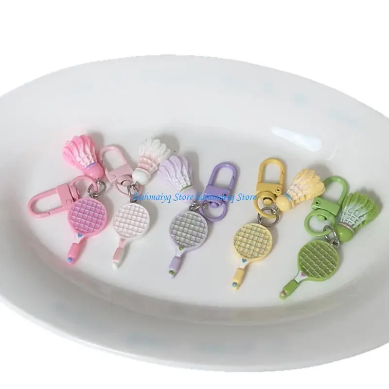 

573B Funny Cartoon Shuttlecock Keychain User Friendly Resin Plastic Charm Cheerful Accessory For Backpacks Keys or Gift