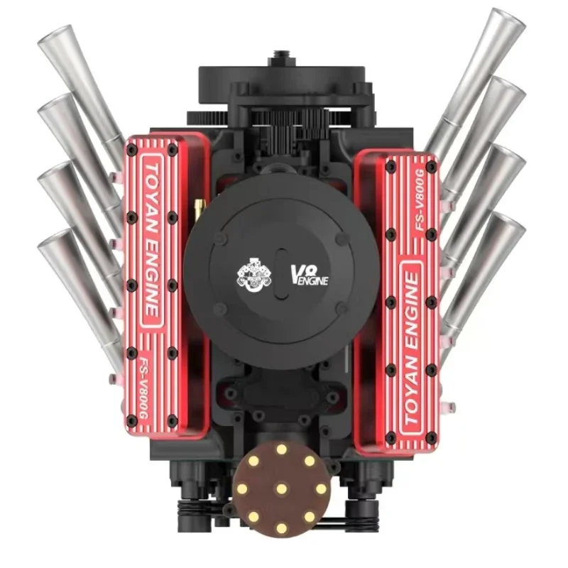 TOYAN V8 4-тактный газовый двигатель 28cc Версия с водяным охлаждением Модель двигателя Комплект FS-V800WGPC Верхний клапан DIY Сборочный комплект