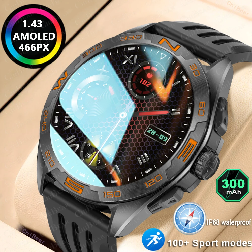 

Смарт-часы для Xiaomi Compass, мужские AMOLED, уличные 100 + спортивные GPS-треки, пульсометр, IP68, водонепроницаемые, Bluetooth, умные часы для мужчин