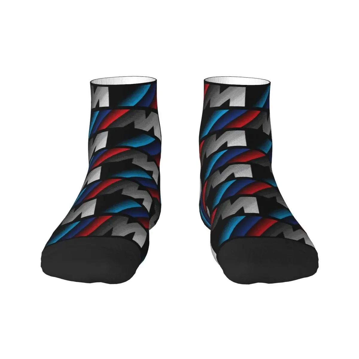 Fashion Printed M Performance Powers Socks for Men Women Stretchy Summer Autumn Winter Motor Sport Crew Socks