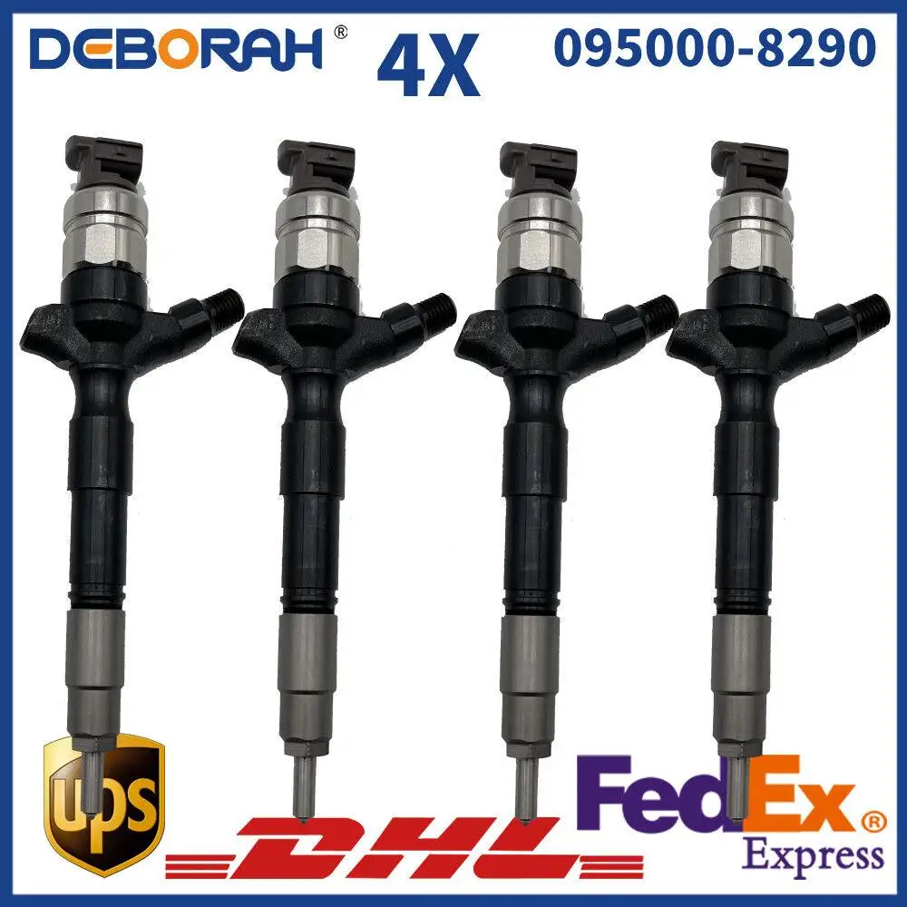 4PCS Diesel Fuel Injector 095000-8290 23670-09330 2367009330 For Hiace HILUX 1KD