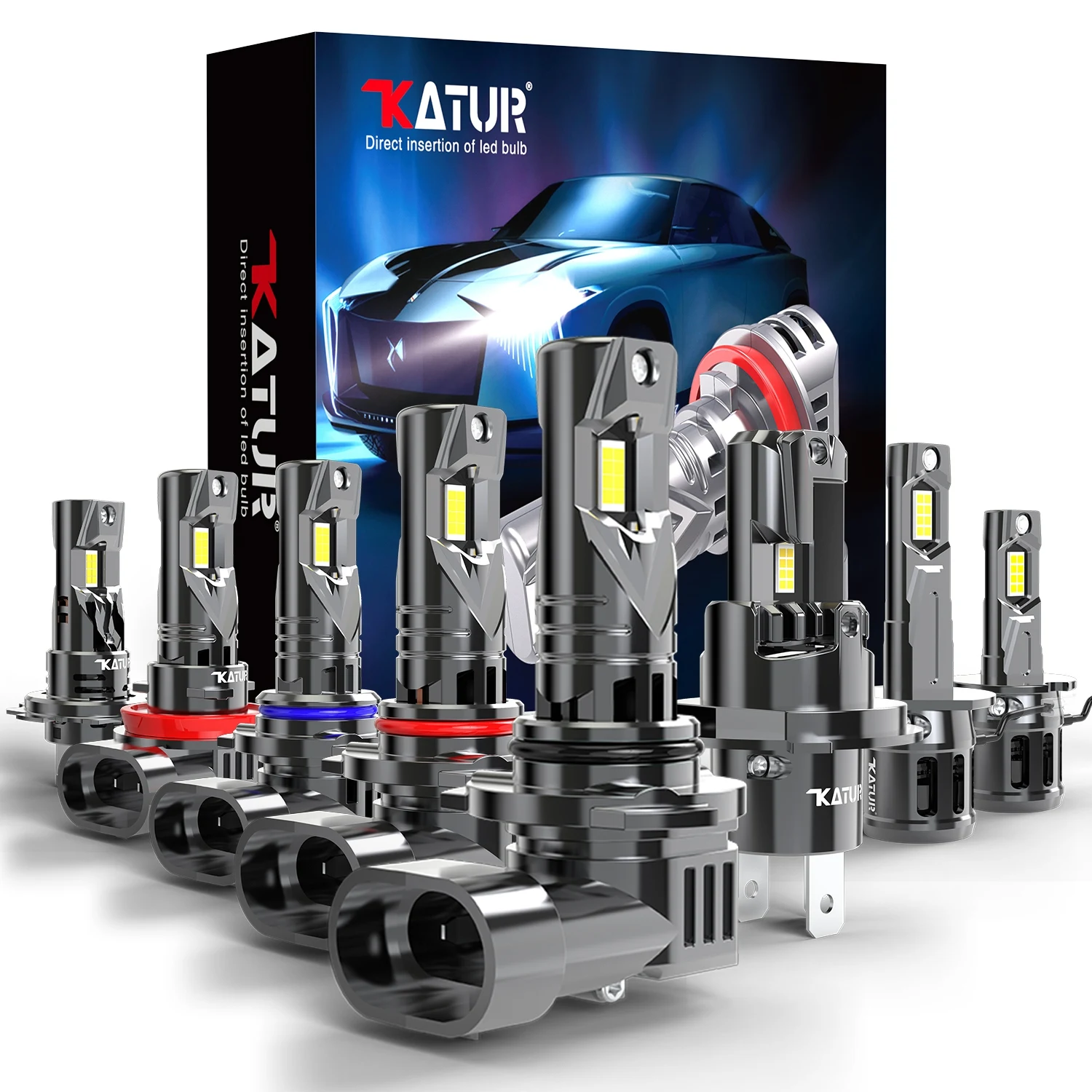 Katur 2x H7 H4 Led 9005 H1 H11 20000Lm 100W GC-7035 Chips Fog Lamp High Power Auto Car Bulb Super Led Error Free Moto Car Bulb