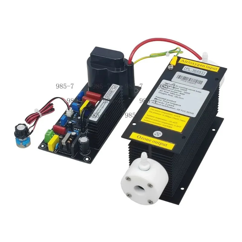 High End 40g/h 300W 10kHz Adjustable Ozone Generator Kit, Black Quartz Tube Dual Air-Cooled for Water Treatment System