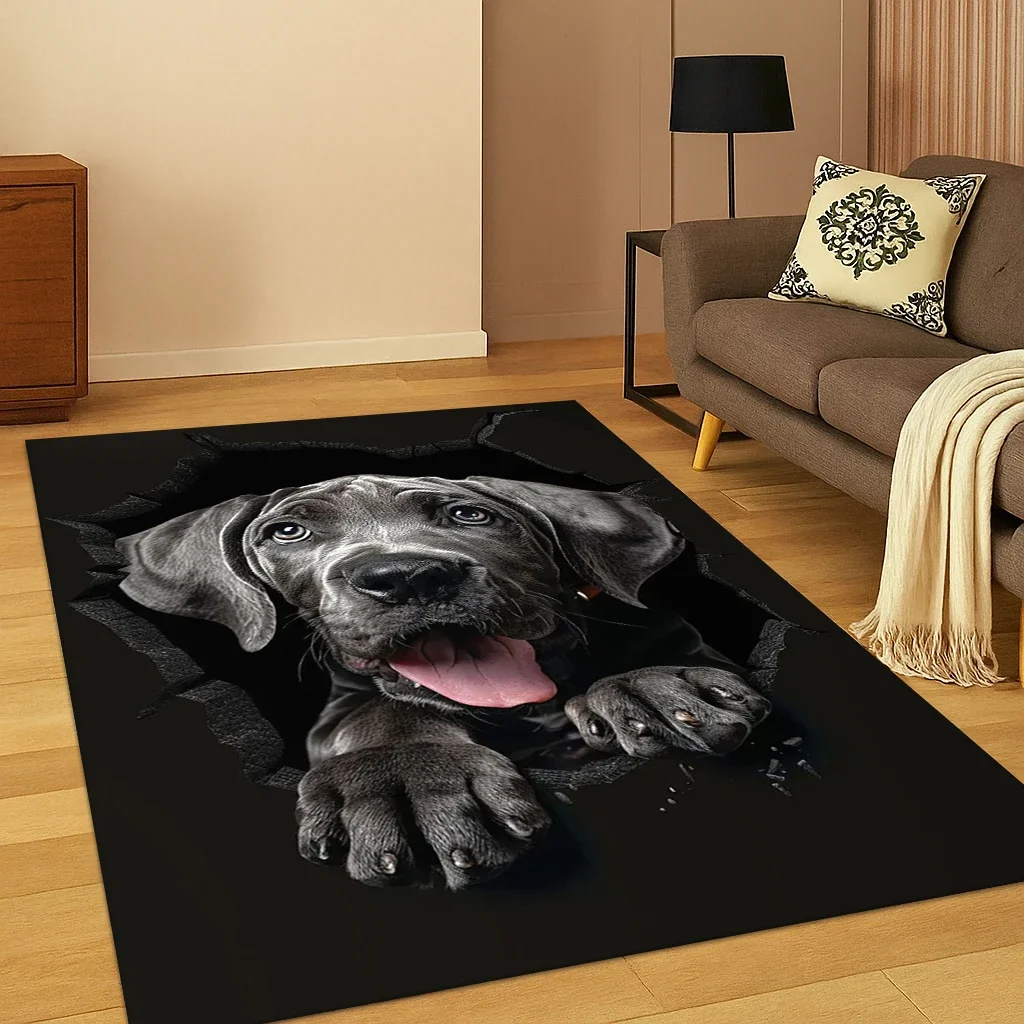 

3D Cute Husky & Samoyed Cartoon Area Rug, Non-Slip Floor Mat for Living Room & Bedroom – Kids Play Pet Lover Carpet