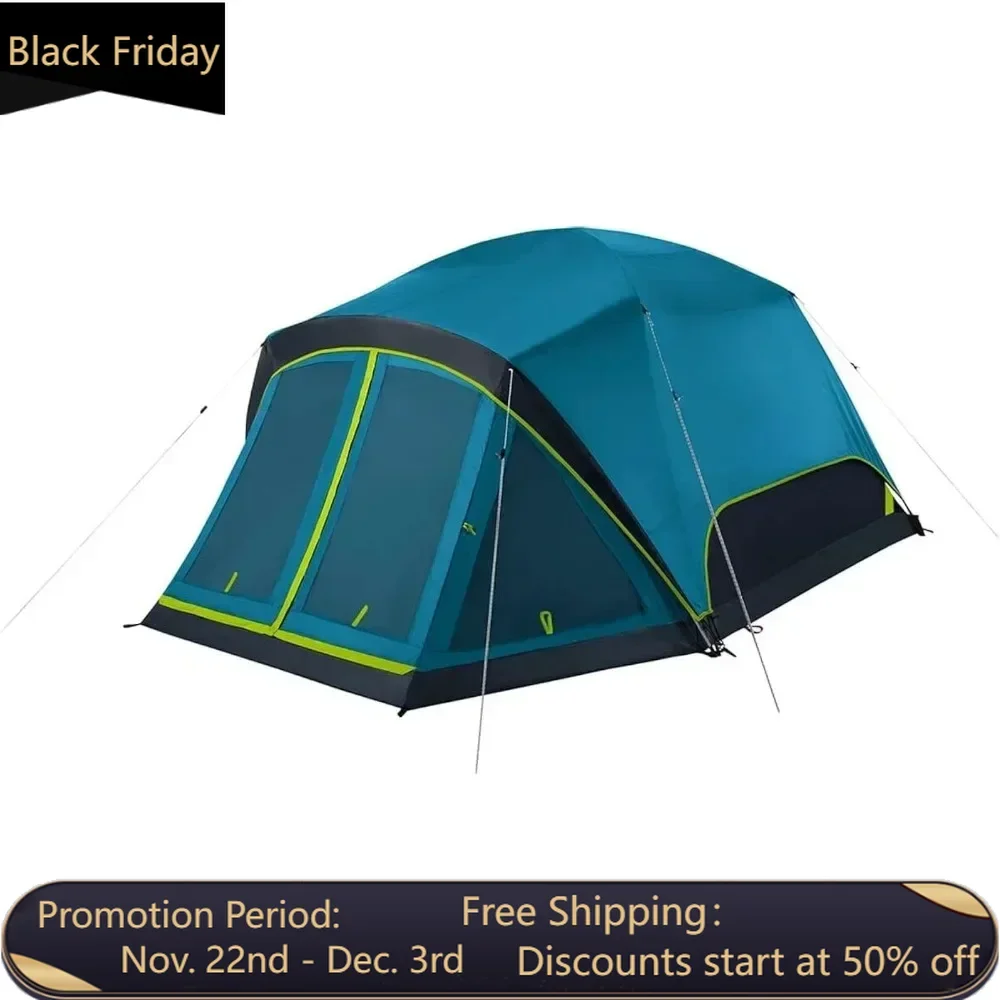 

The camping tent adopts a dark room and a shielded porch, which is windproof. The tent for 4/6 people blocks 90% of the sunlight