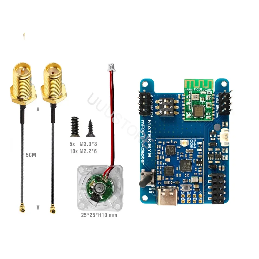 Newest MATEK MLRS MAVLINK 900MHZ TX MODULE KIT MR900-30-TX TCXO Built-in Bluetooth/5V fan controller For  long range RC Model