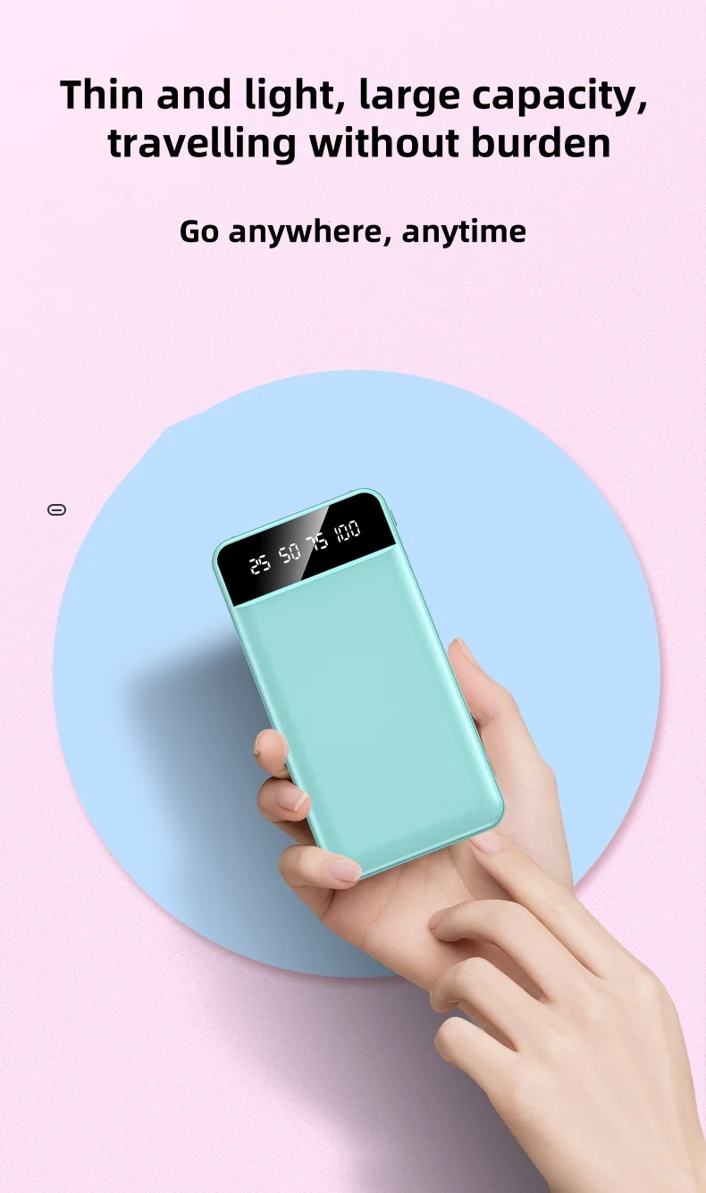 20000mAh 10W Power Bank Fast Charging High Capacity Digital Display Power Bank For iPhone Samsung Huawei 10W Powerbank