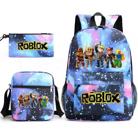 2025ROBLOX-Mochilas escolares coreanas para adolescentes, niñas, niños y niños, conjunto de 3 piezas