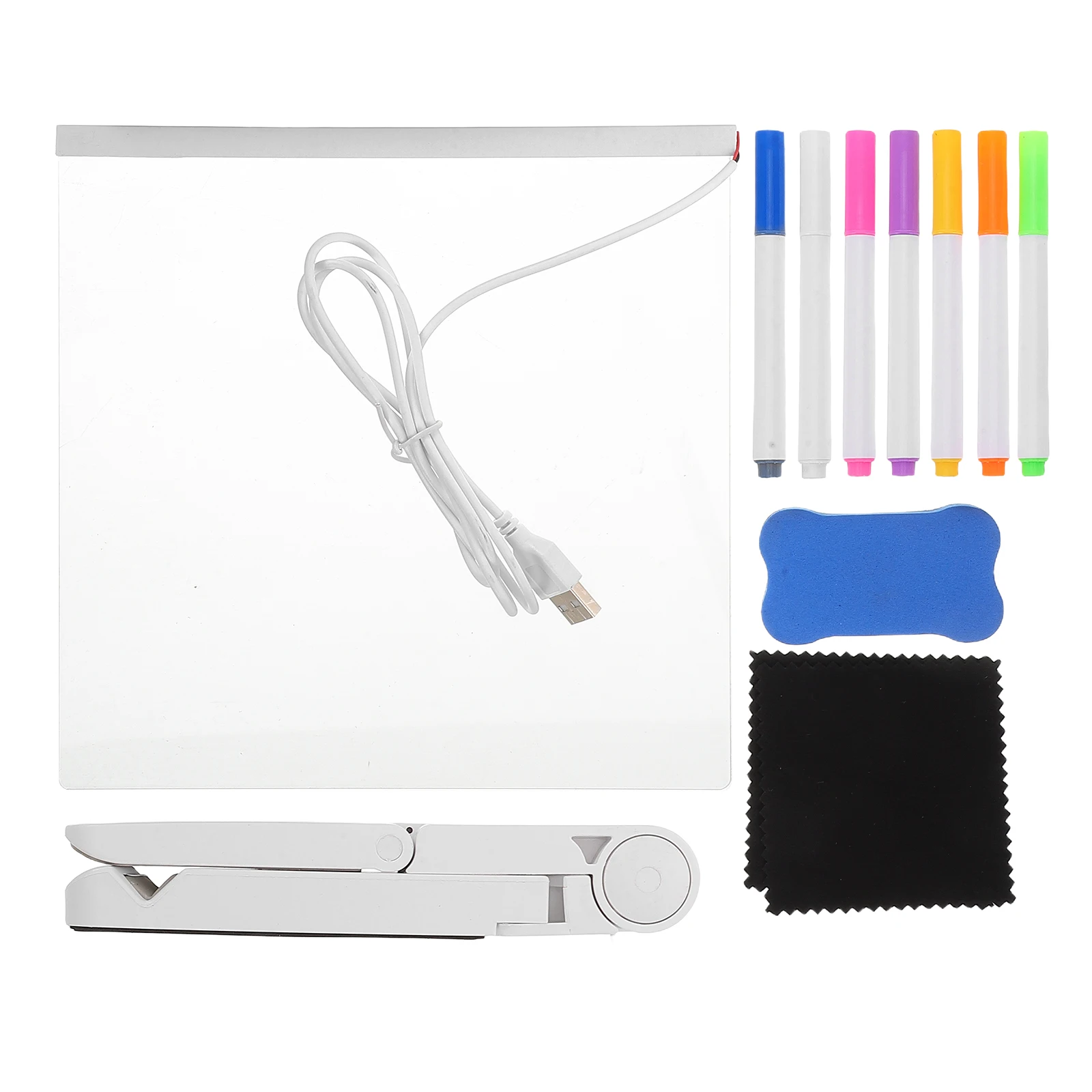 

1 set LED Colored Note Board Acrylic Light up Dry Erase Message Boards Pens Adjustable St Drawing Pad Storage Tools