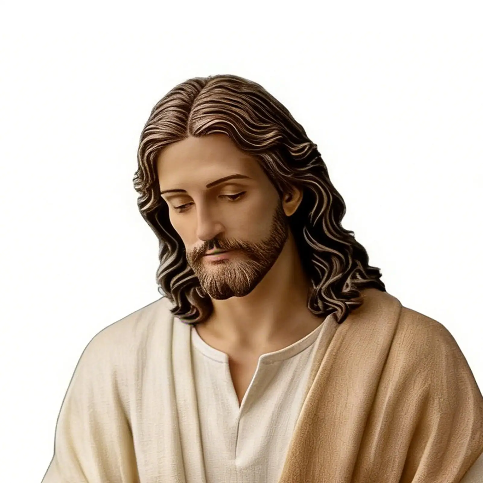Pequena Estatueta de Jesus Artesanal Religiosa - Decoração 'Estou Contigo Sempre' para Escritório, Carro, Mesa, Prateleira, Armário e Painel