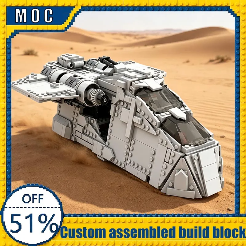 

990PCS Pre-Technology Gunship 2x 75338 Alternate MOC Building Blocks Sci-Fi Aircraft Model Creative Assembly Education Toy Gift