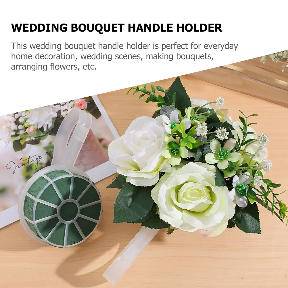

3pcs Wedding Bridal Bouquet Holder Artificial Flowers Baby Flower Arrangement Handle Compact Lightweight Durable Decor