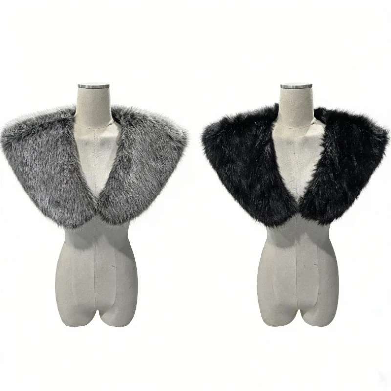 

Cosplay Warrior Style Medieval Faux Fur Cape Shoulder Cloak With Collar Retro Costume For Halloween Carnival Fantasy Accessories
