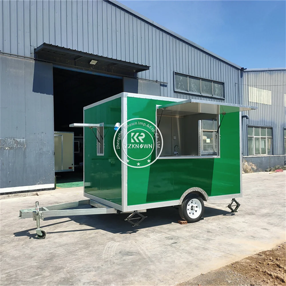 

Street Concession Food Trailer Fully Equipped Ice Cream Cart Customized Coffee Kiosk Street Mobile Food Truck With Full Kitchen