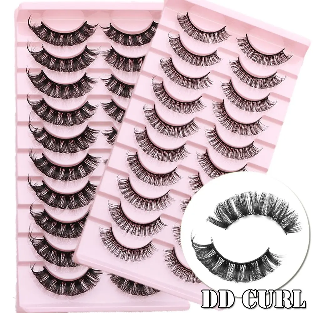 New Lashes DD Curl 10-23mm Russian Volumes False Eyelashes 3D Mink Eyelashes Reusable Fluffy False Lashes eyelashes extensions