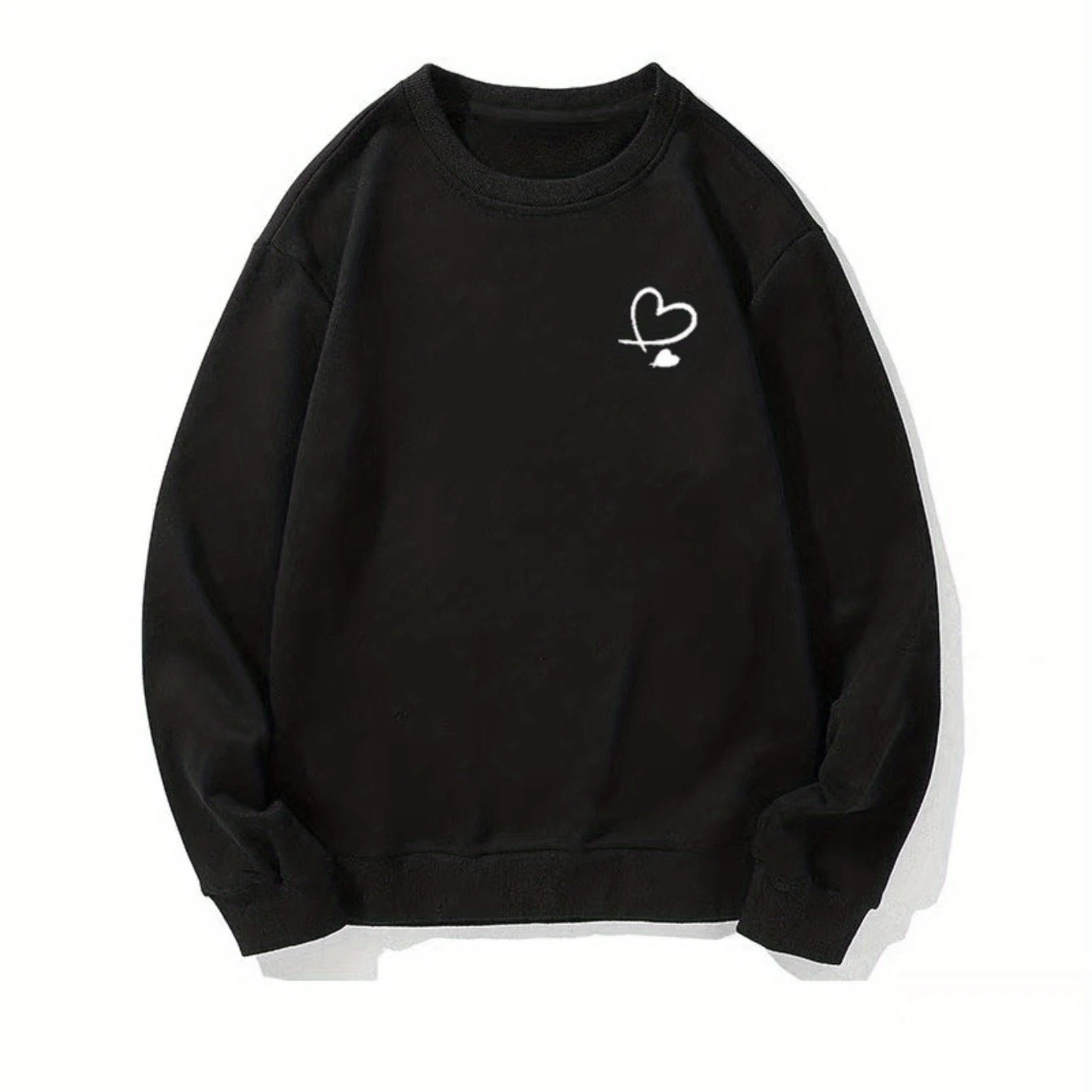 

Минималистичный осенне-зимний мужской и женский спортивный костюм с длинными рукавами и принтом в виде сердца, повседневная и свободная уличная одежда