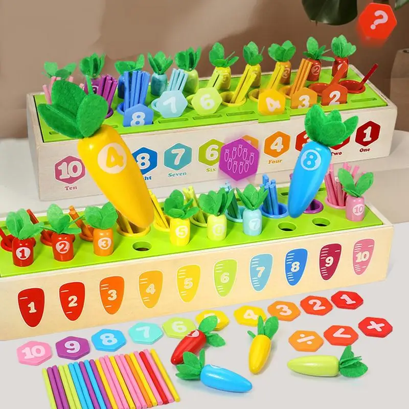 Carrot Montessori Toy Math Counting Toys Montessori Educational STEM Toy Enhance Fine Motor Skills Improve Counting Ability