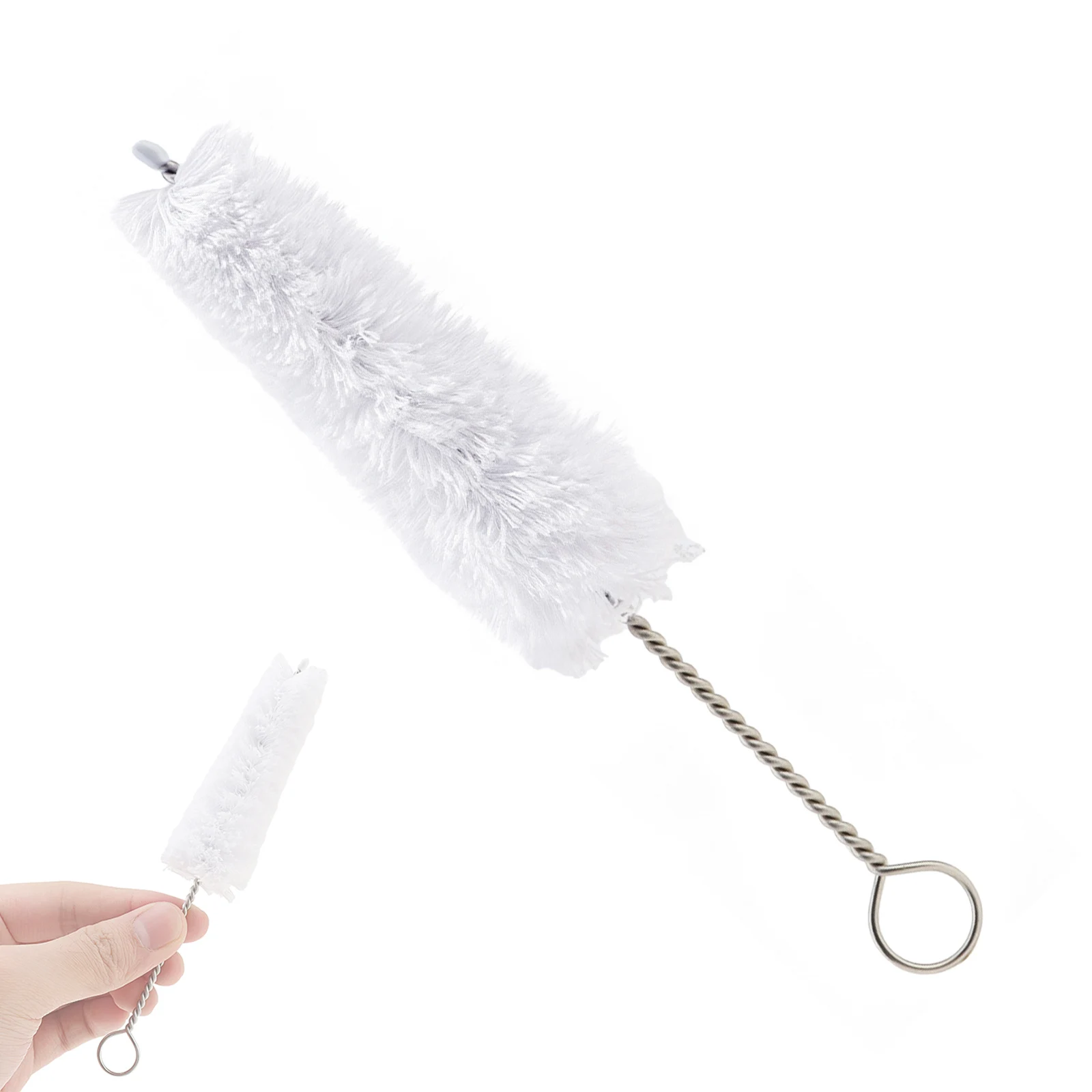Cotton Thread Saxophone Clarinets Mouthpiece Cleaning Brush with Stainless Steel Handle, Trumpet & Cornet Pistons Cleaning Swab