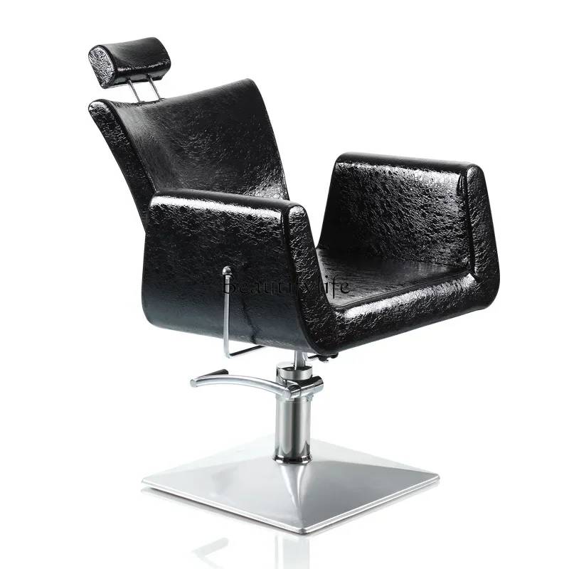 

High-End Hairdressing Barber Chair Hair Salon Oil Pressure Chair Can Back