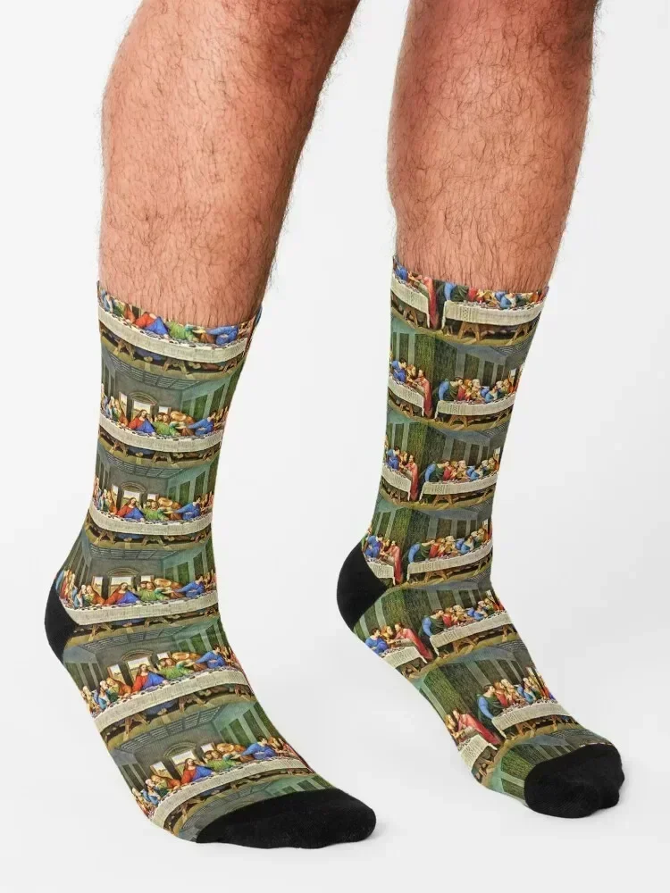 The Last Supper Socks Lots halloween floor Run Socks For Man Women's