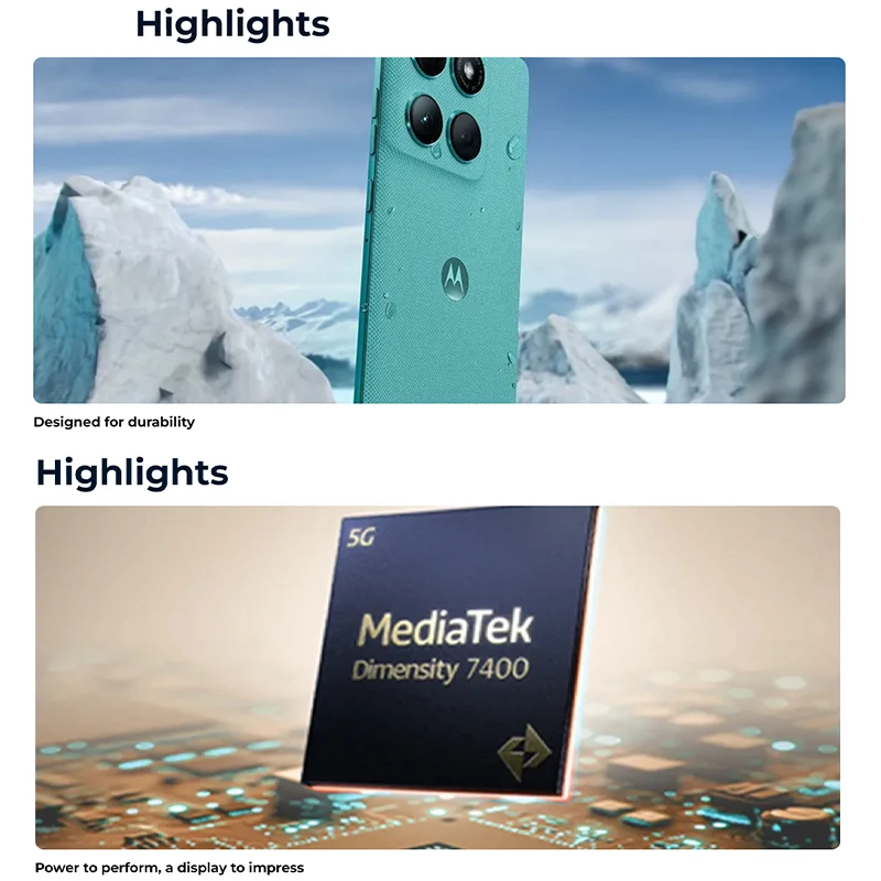 موتورولا إيدج 60 فيوجن 6.67 بوصة MediaTek Dimensity 7300 5200mAh Android 15 50MP 68W الإصدار العالمي