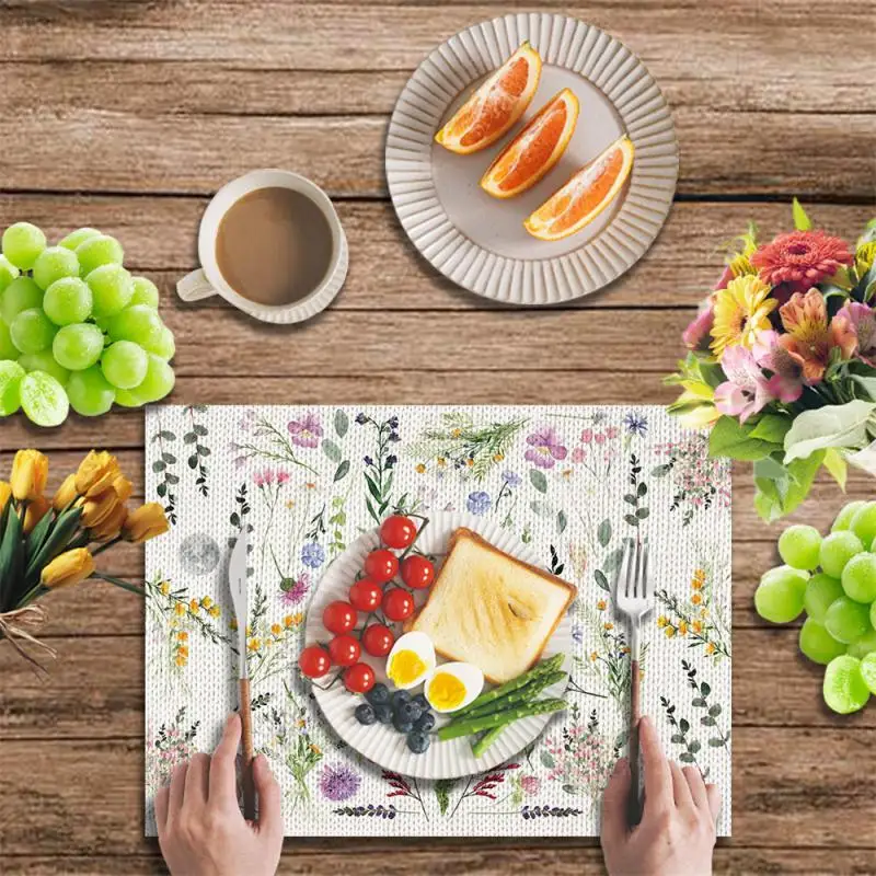 10~50PCS Placemat Odorless Durable Fashionable Kitchen Decoration Printed Placemat Clear Pattern Easy To Carry Cozy