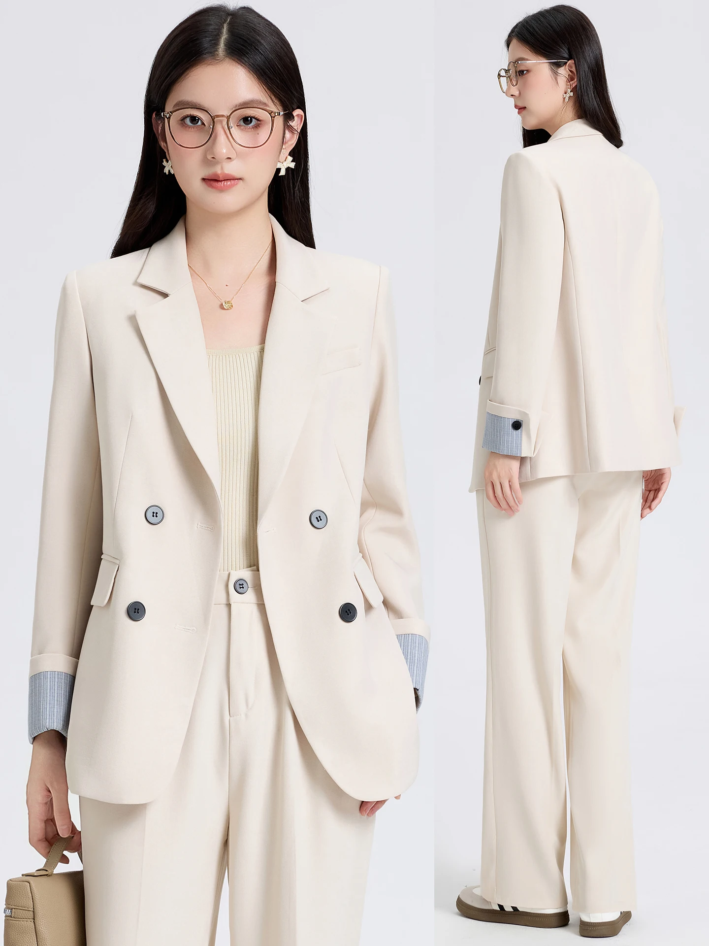 Black Casual Suit Jacket Women's Loose Workwear Interview Formal Dress Code Autumn New Arrival Commute Style Standard Fit