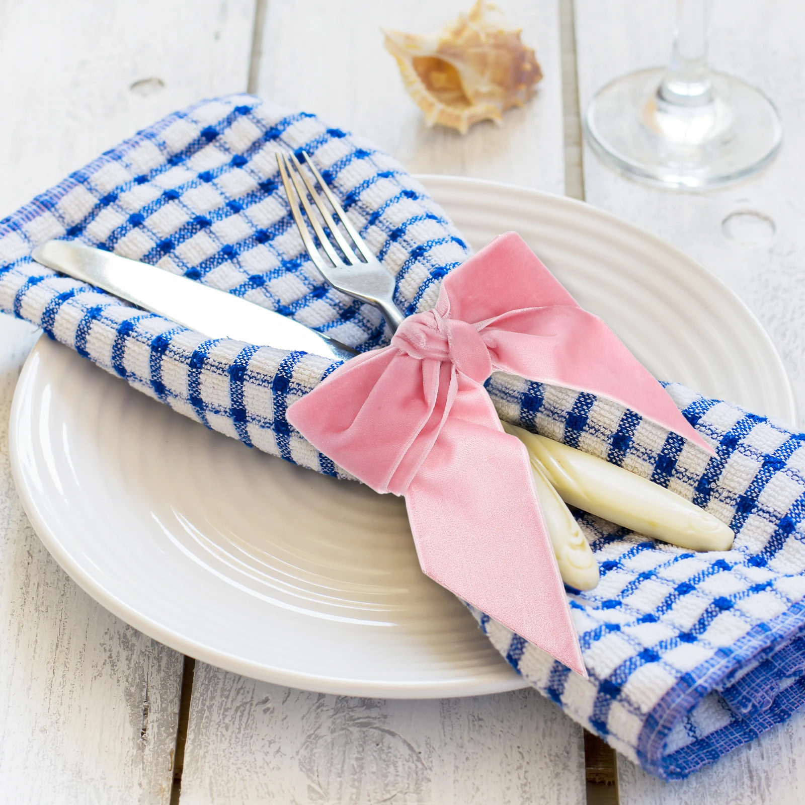 

4 Pcs Napkin Rings Bow Flannel Wedding Party Family Dinner Decoration Holiday Cloth Napkins Holders Soft Elegant