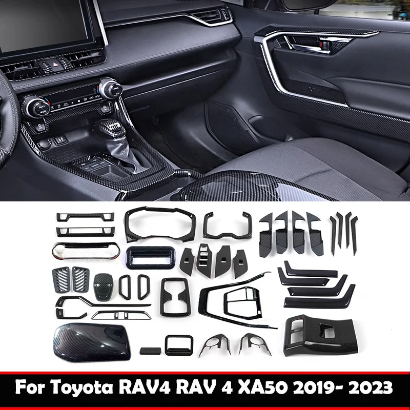 

L/RHD для Toyota RAV4 RAV 4 XA50 2019-2023 аксессуары для Inteiror ABS, чаша двери из углеродного волокна, оконный переключатель, крышка панели переключения передач