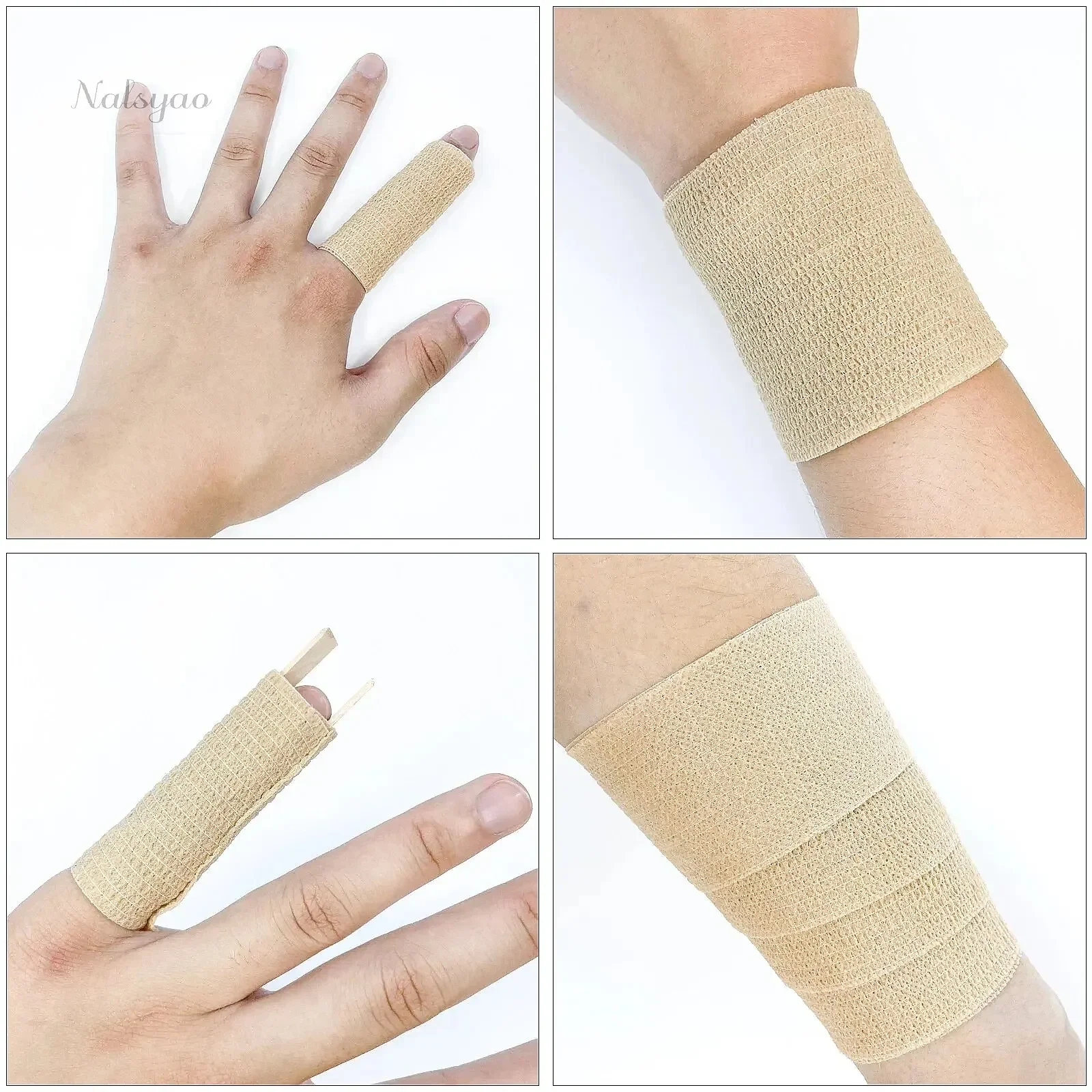 1roll 2.5/5/7.5/10cm*4.8m Non Woven Elastic Self Adhesive Cohesive Bandage for Sports Wrist Finger Leg Support First Aid