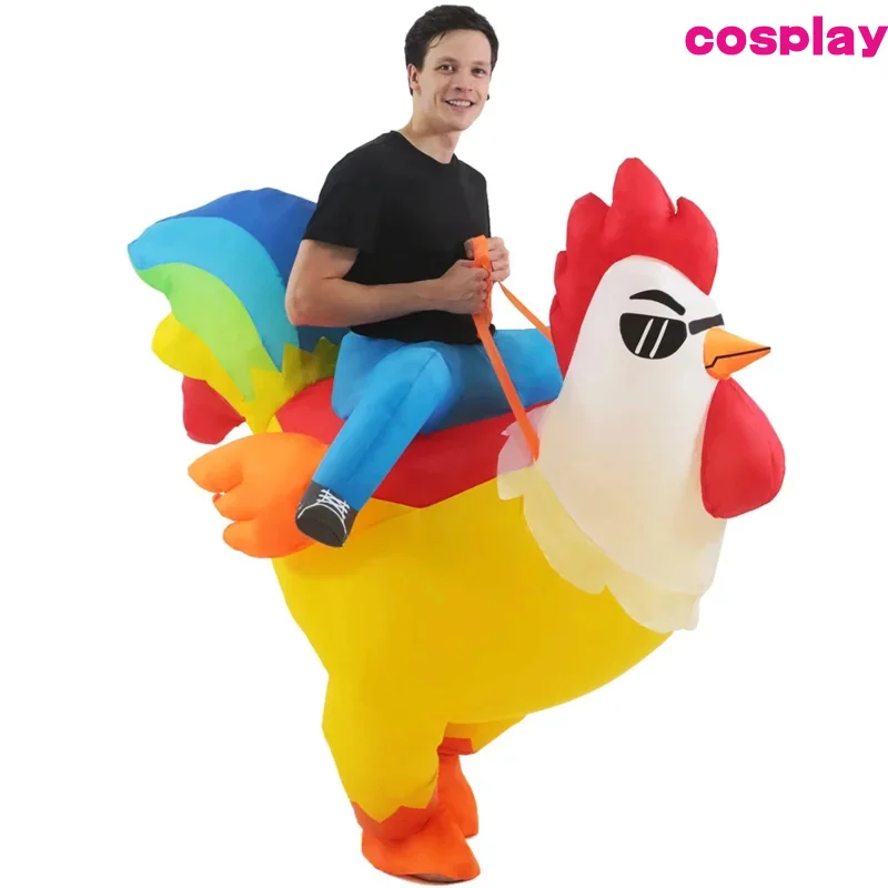 New adult kids cock inflatable costume animal Rooster anime dress Carnival Halloween party cosplay costume for MAN WOMAN C