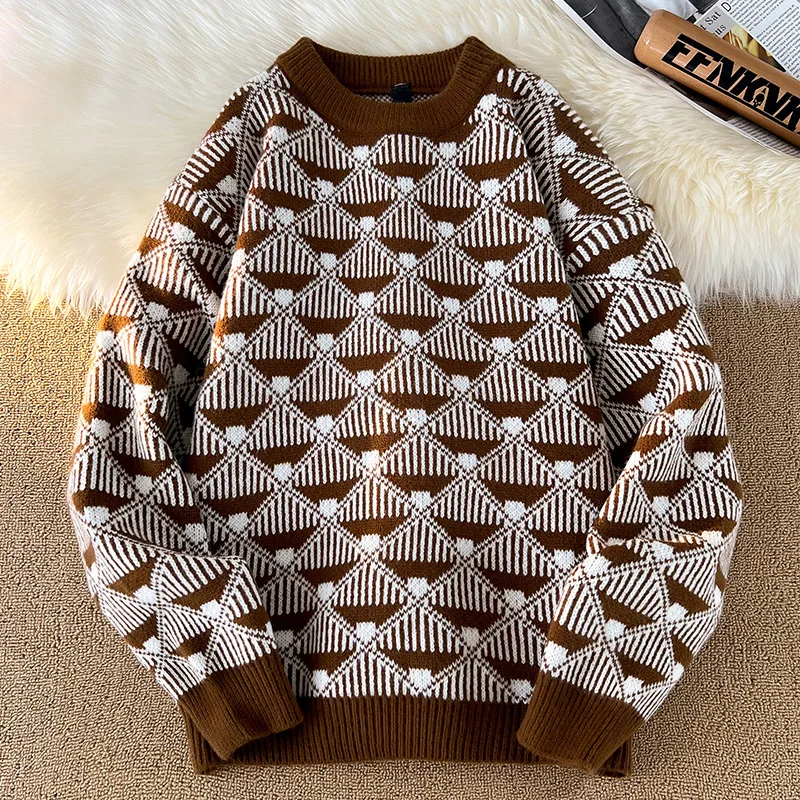 

Повседневный базовый вязаный термосвитер с круглым вырезом, толстое новое модное пальто для мужчин и женщин, теплые осенне-зимние толстовки, пуловер с длинными рукавами