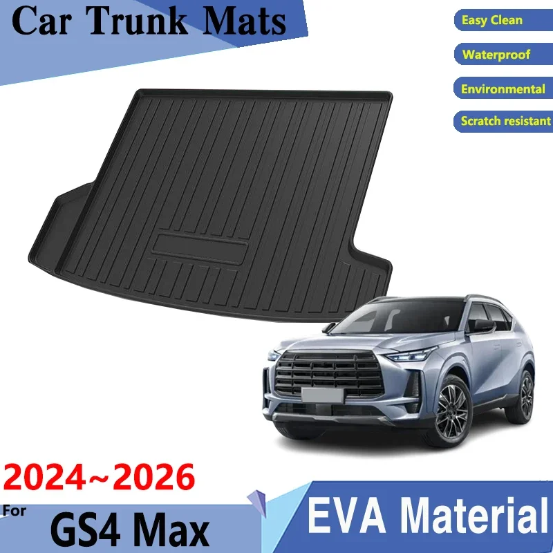 For Trumpchi GS4 Max 2024 2025 2026 Trunks Mats Cargo Tray Trunk Mat Scratch Resistant Water Proof TPE Material Car Accessories