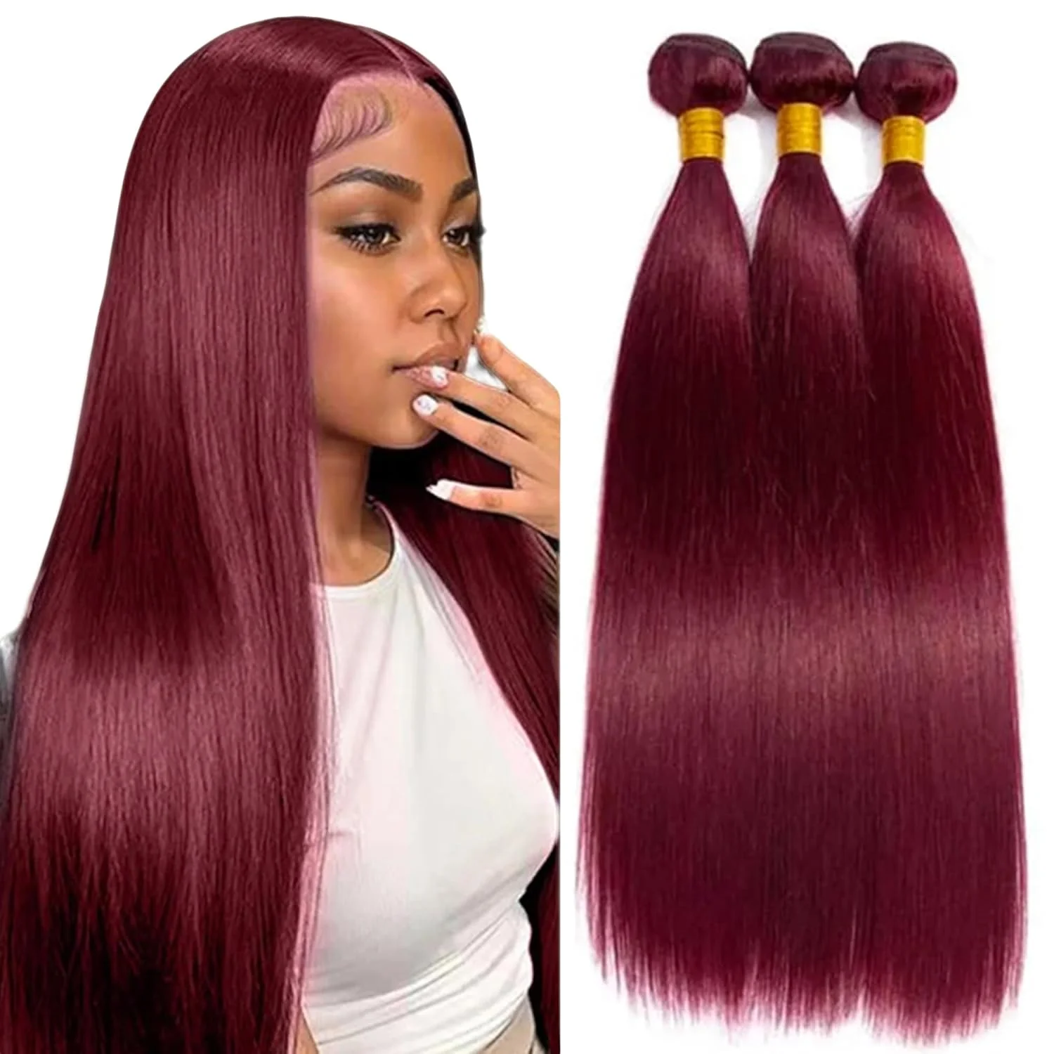 

Queenlike 1/3/4 Colored Burgundy 99J Body Wave Bundles Brazilian Red Color Human Hair Bundles 100% Unprocessed Human Hair