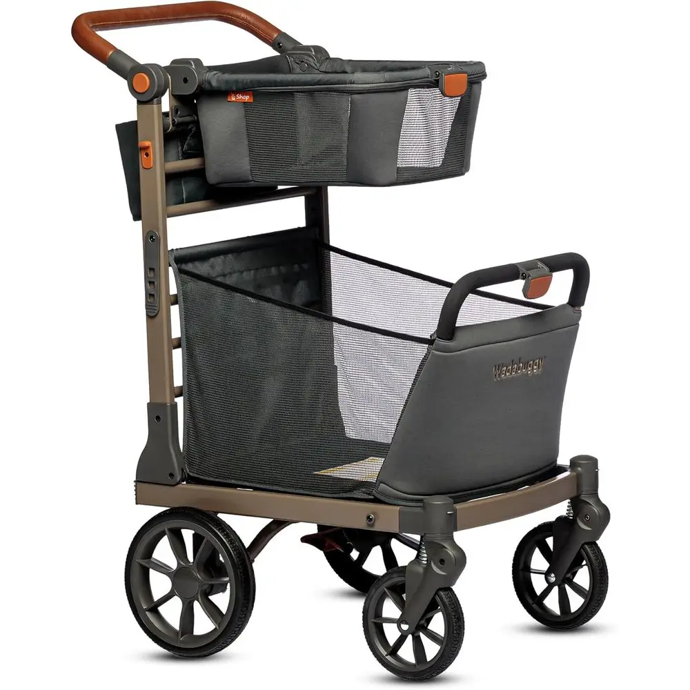 

Foldable Shopping Cart - Portable & Lightweight Folding Utility Carts with Easy to Maneuver Wheels, Storage Baskets for Grocery