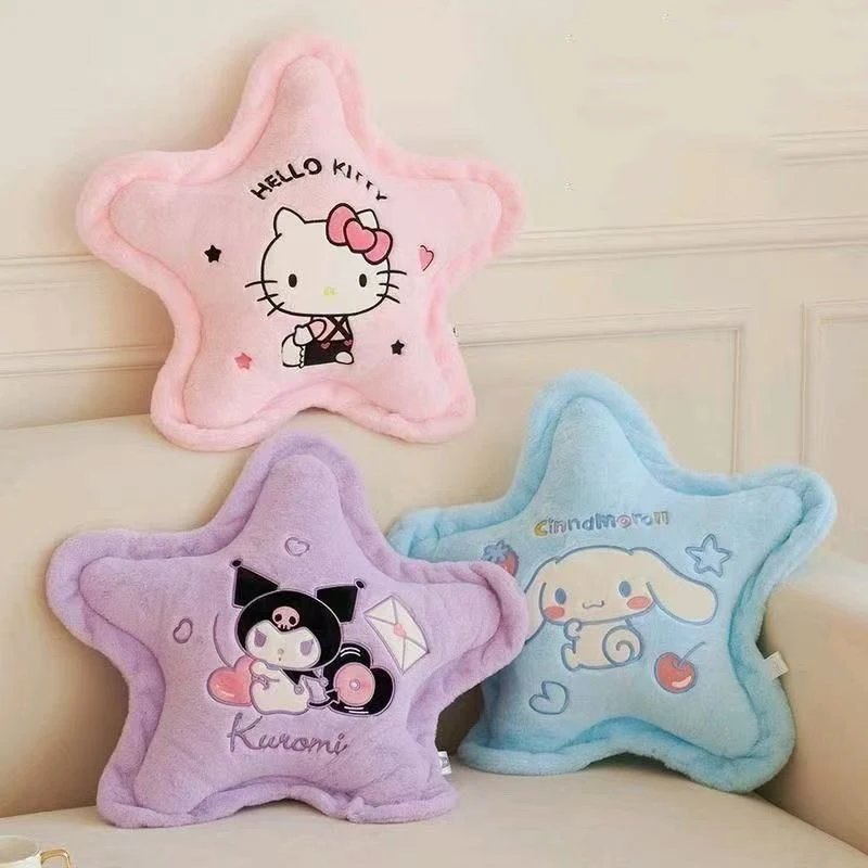 

Kawaii Sanrio Hello Kitty Kuromi Pillow Cushion Bedroom Cinnamoroll Living Room Doll Ornaments Send Pillow Girlfriend Birthday