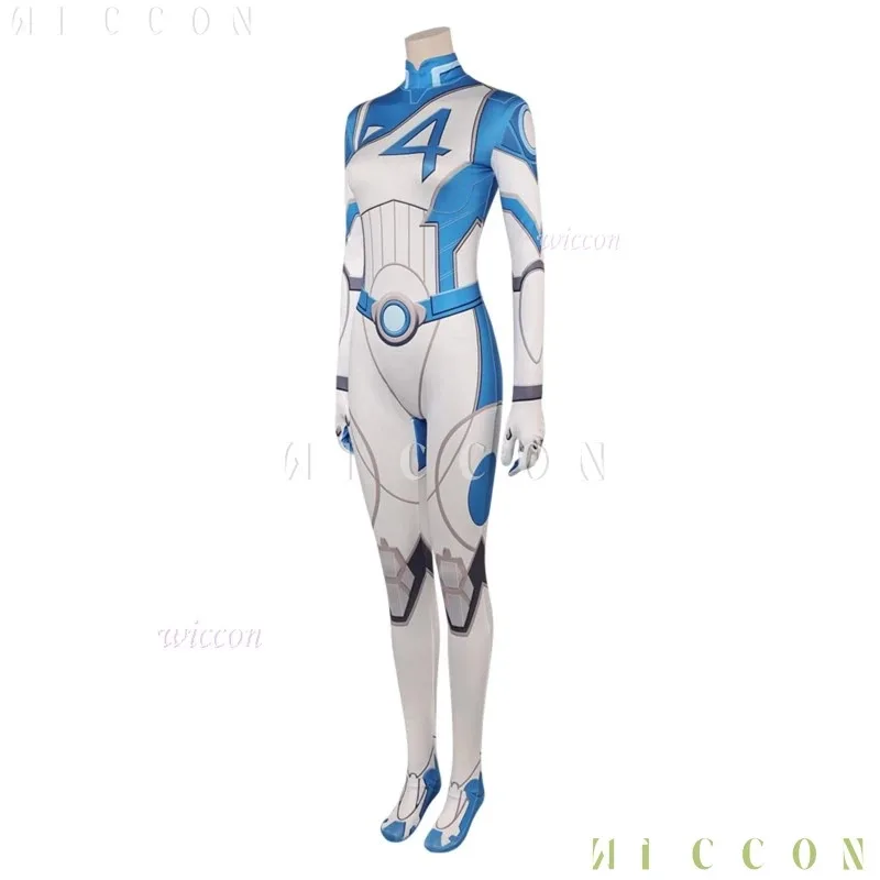 

asdh8@Marv Rivals Invisible Women Cosplay Jumpsuit Costume Wig Strategist Hero Dr. Susan Uniform Halloween Game Party Sexy Bodys