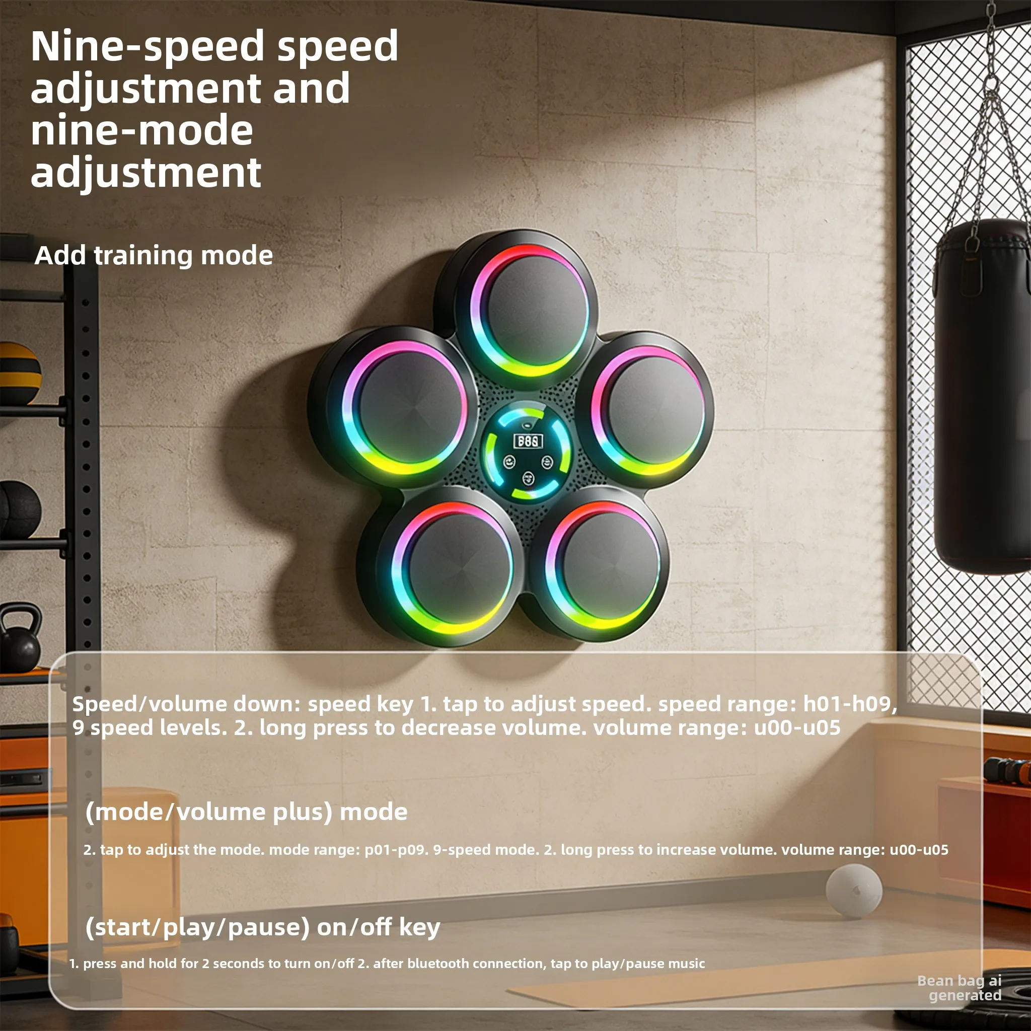 

Neng Music Boxing Machine Boxing Trainer Target Music Wall Target Training Anti-Bullying Training