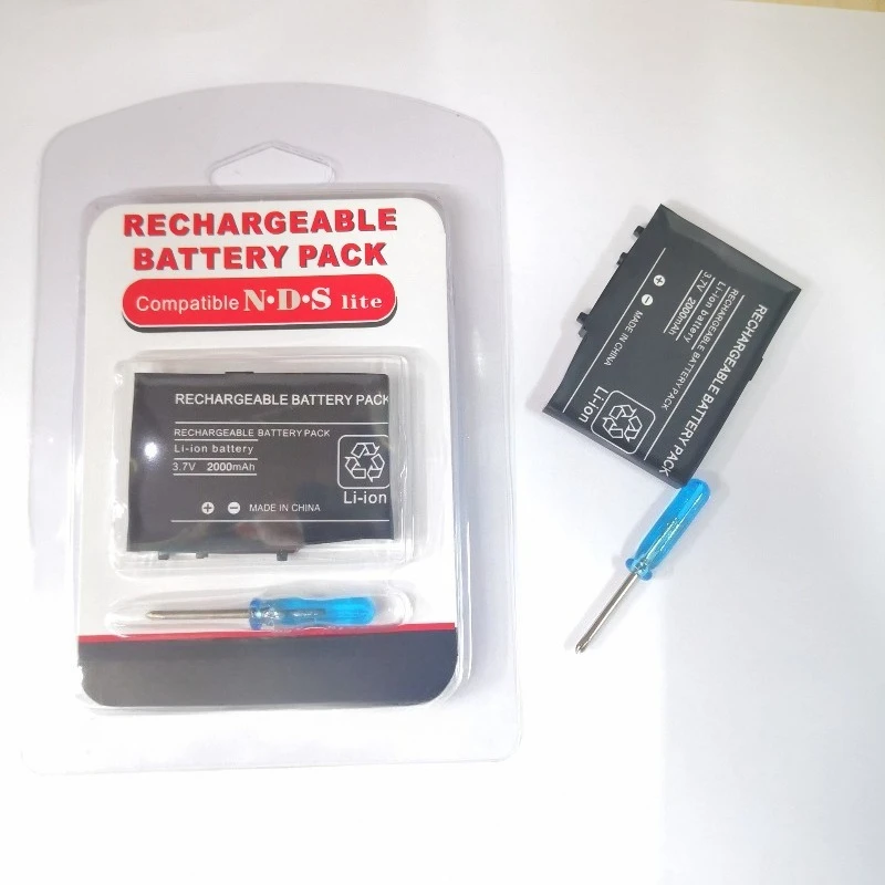 

2000mAh Rechargeable Battery Pack for Nintendo NDS DS Lite Replacement Battery with Screwdriver for NDSL DSL Battery
