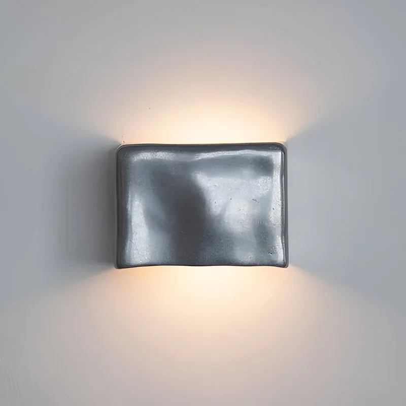 Handmade Square Box Aluminium Sand Casting Process, Retro Vintage style, Wall Sconce Light for Bedroom, Living, Study, Corridor