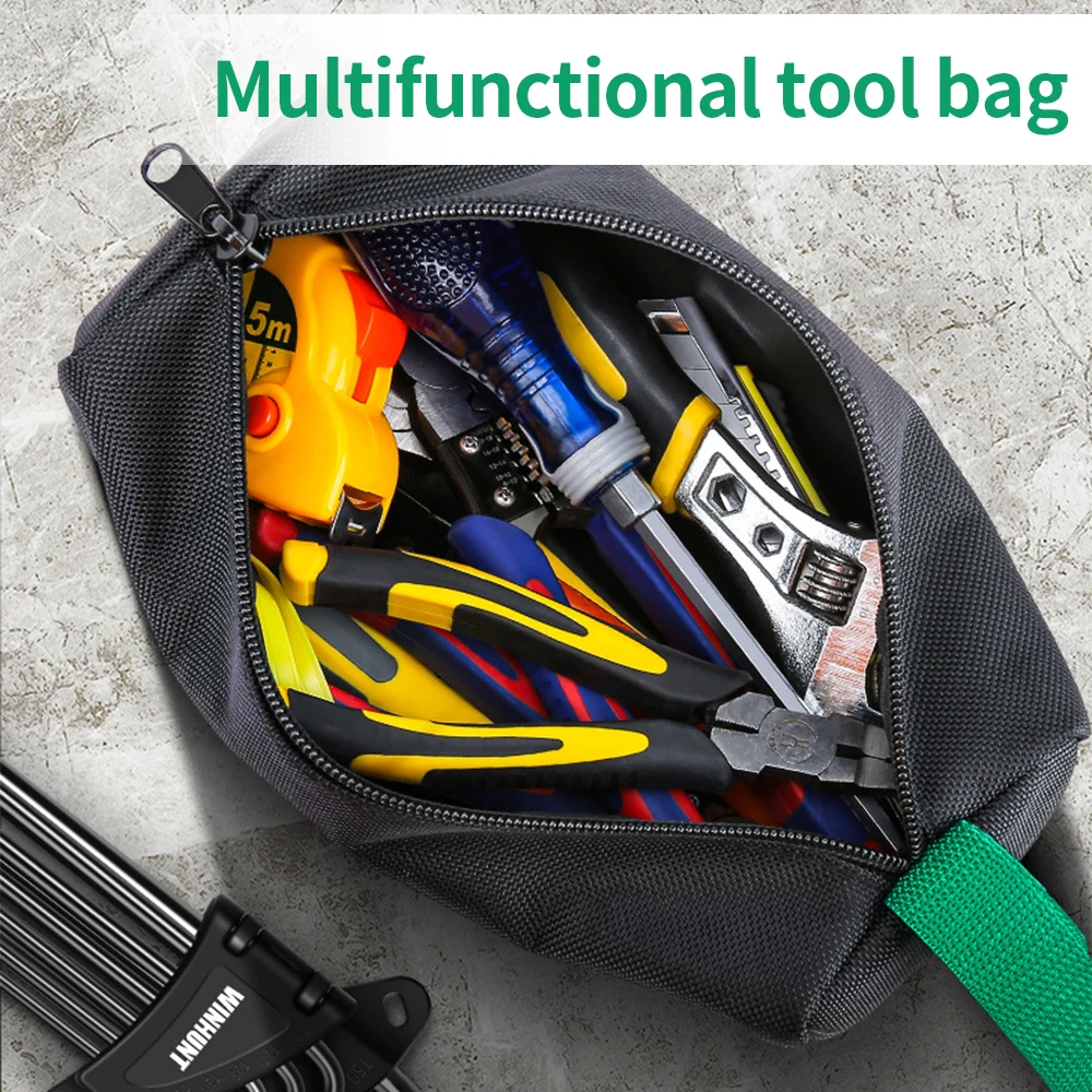 Multi-Function Tool Bag Multi-Pocket Waterproof Anti-Fall Storage Bag 1680D Oxford Cloth Electrical Bag