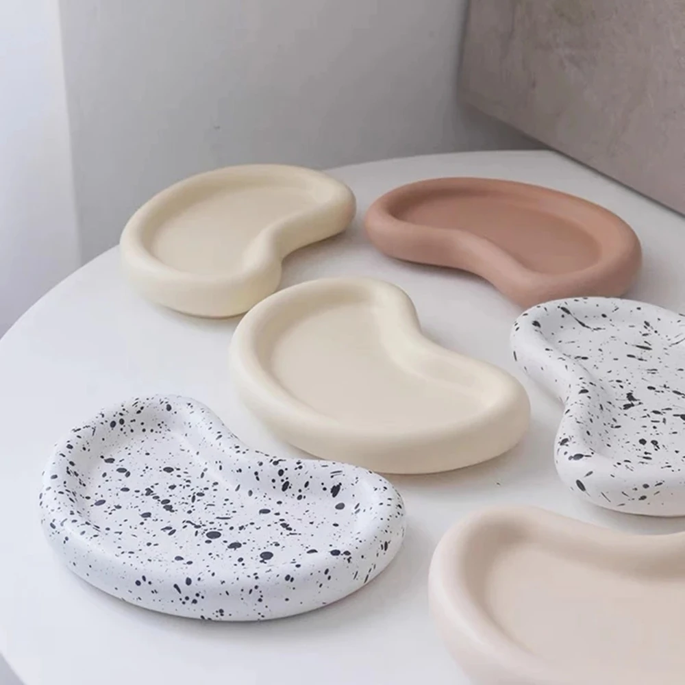 Plate Cement Concrete Silicone Mold Pallet Plaster Home Storage Dish Mold Trinket Moon Shape Tray Coaster Resin Mould