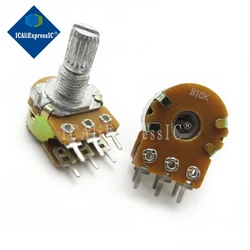 5pcs/lot B1K B2K B5K B10K B20K B50K B100K B500K B1M 6Pin arbre WH148 potentiomètre 1K 2K 5K 10K 20K 50K 100K 500K 1M