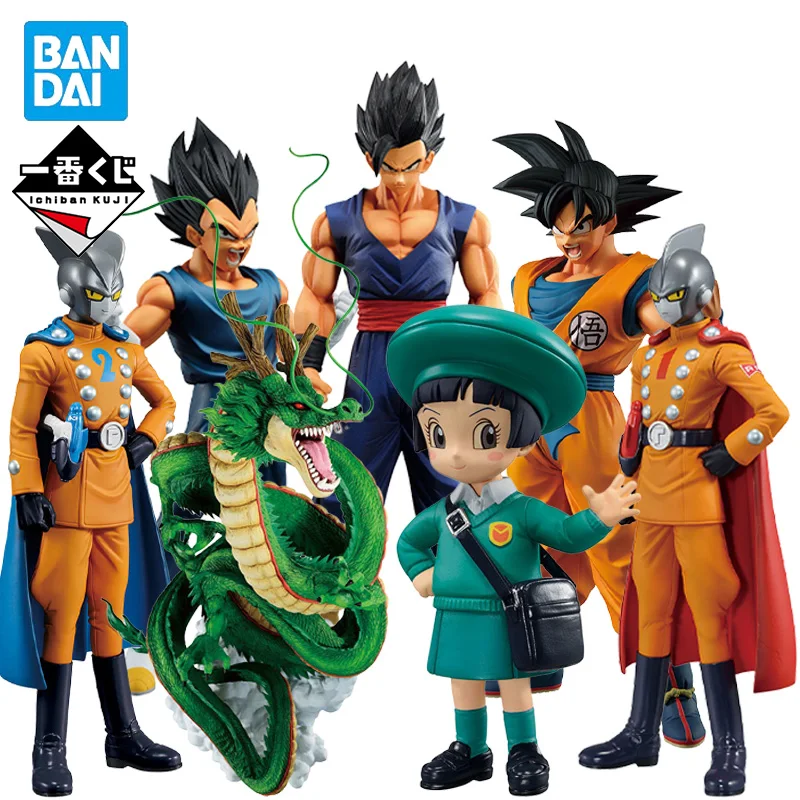 

Оригинальные фигурки в наличии Bandai Ichiban Kuji из аниме «Драконий жемчуг», супергерои, Гохан гамма, пикше, Гоку, Вегета, игрушечные модели в подарок