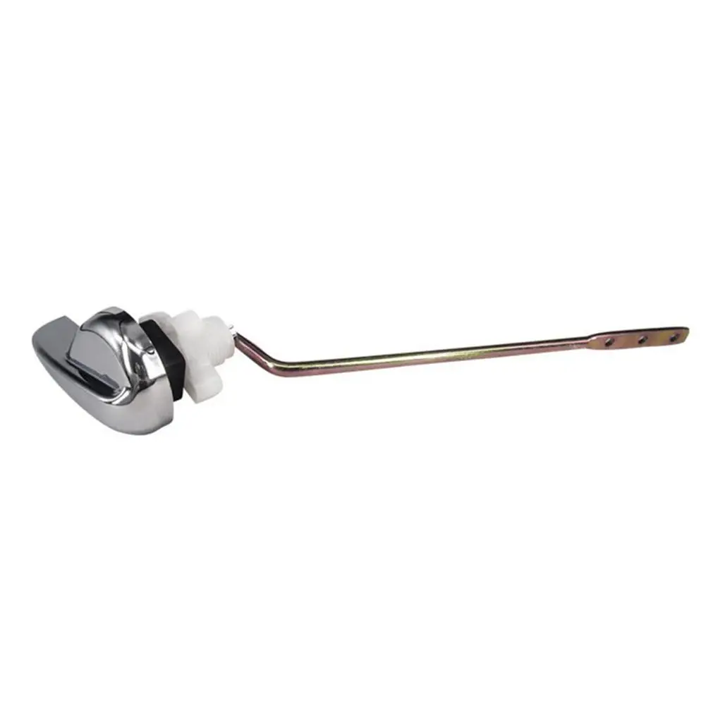 For All Ages User-Friendly Operation Chrome Button Bathroom Renovation Chrome Toilet Flush Lever Modern Bathroom Decor
