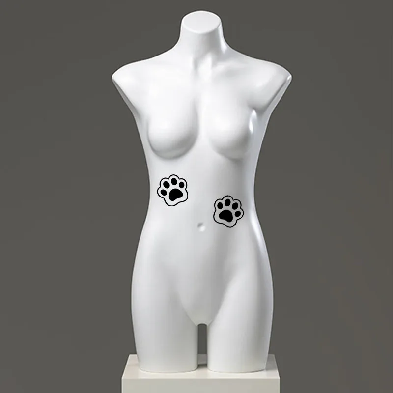 Realistic Sexy Belly Tattoo Stickers for Women, Waterproof and Sweatproof Body Art, Cat Paw Pattern Temporary Stickers for Legs.