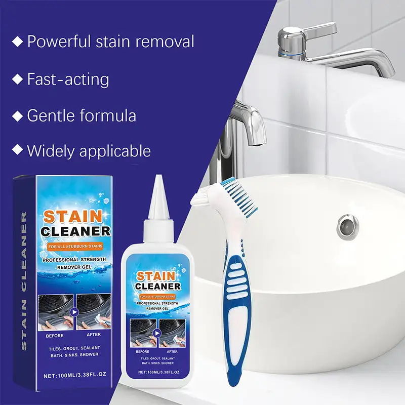 Mold&Stain Remover Gel 100ml Kitchen Bathroom Cleaner Professional Strength Removal Gel With Brushes