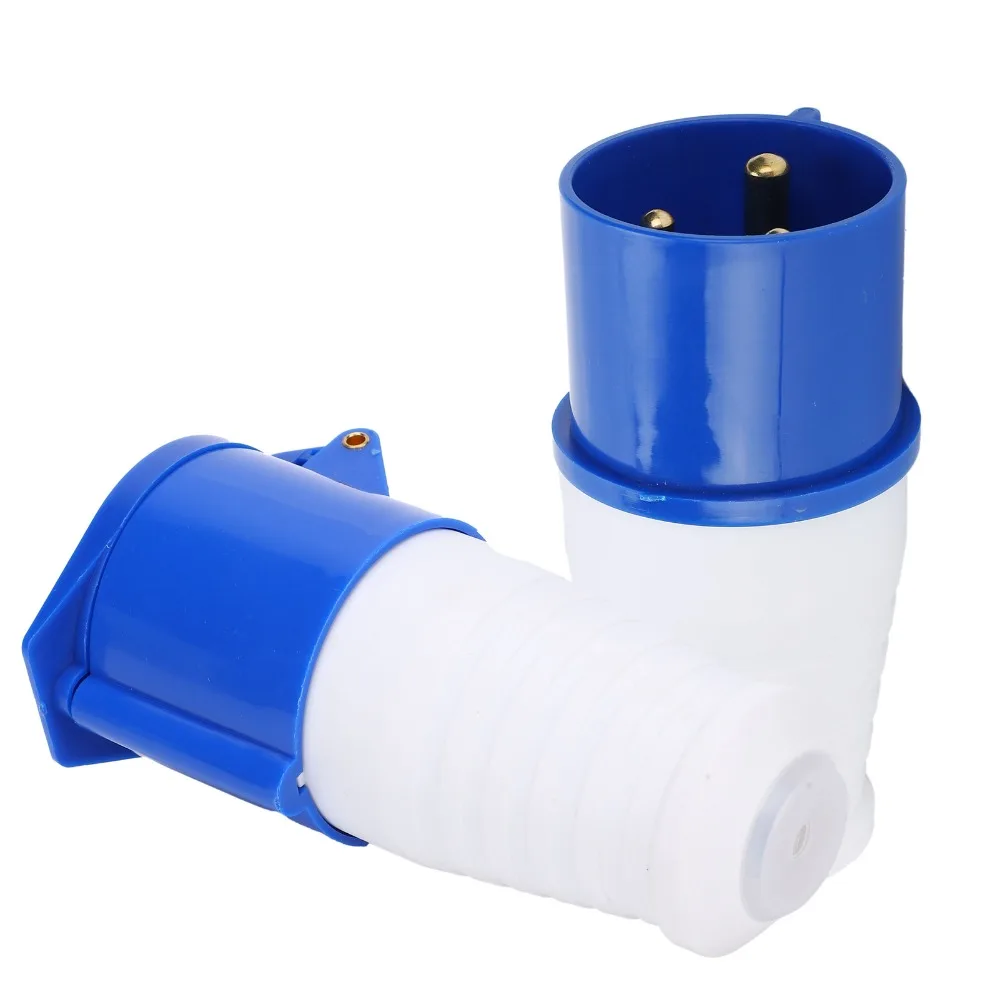 2 Pcs 3Pin SinglePhase Industrial Plug Connector Brass Rod 32A 220-250V Industrial Power IP44 Anti Drop Buckle Power Plug Set