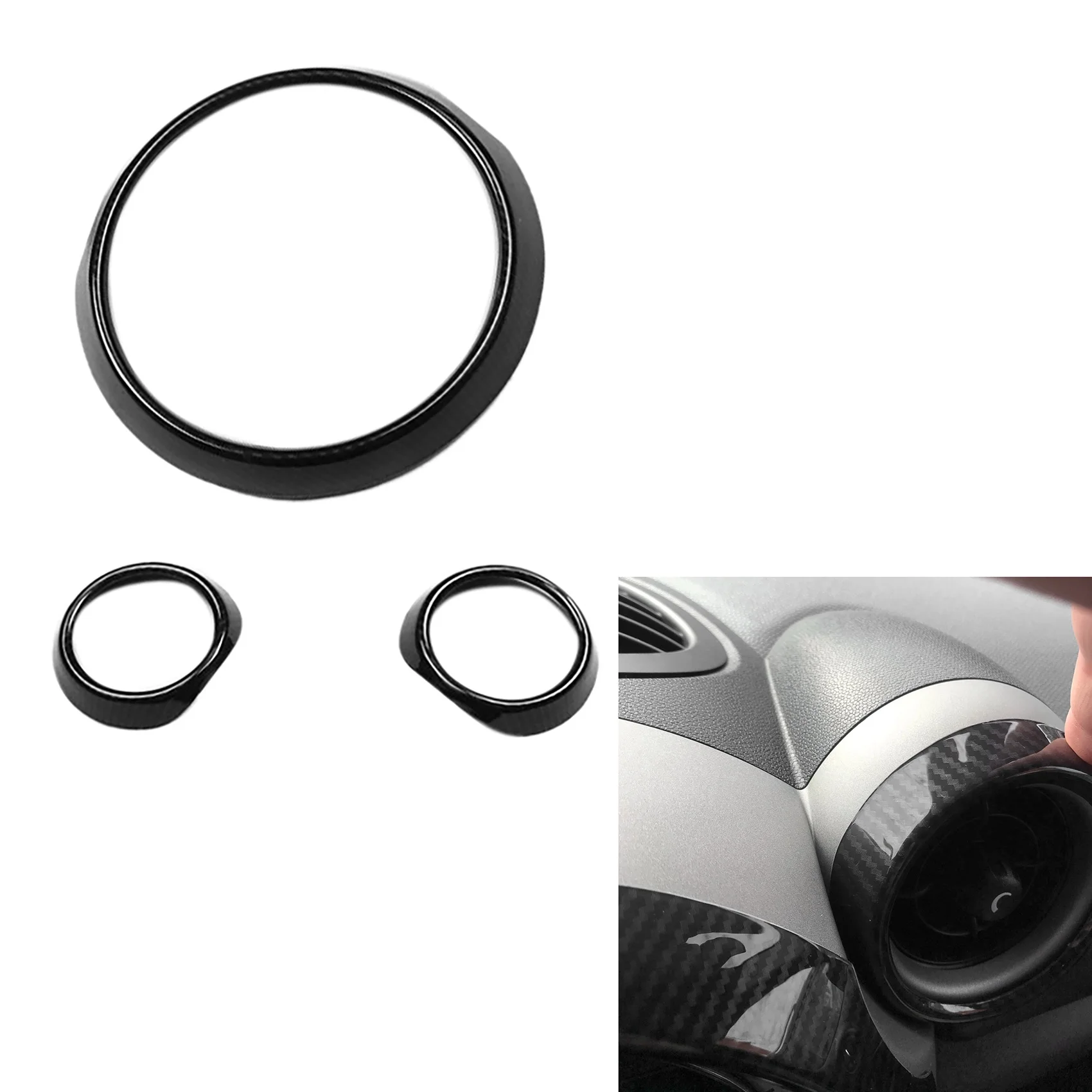 

Carbon Fiber Center Console Dashboard Air Conditioner Outlet Cover Trim Panel For 2011-2016 MINI Countryman R60-X67A