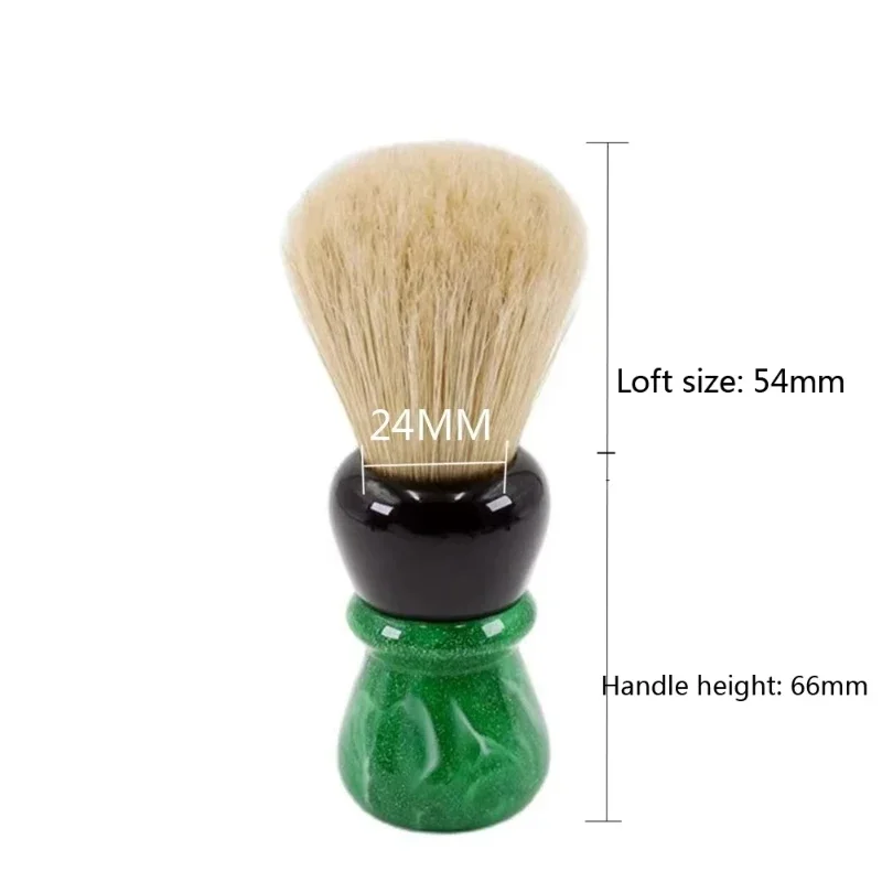 YAQI 24MM Green Viper Boar Bristle Handle Shaving Brush For Mens Wet Shaving Fashion High Quality Soft Shaving Brush New